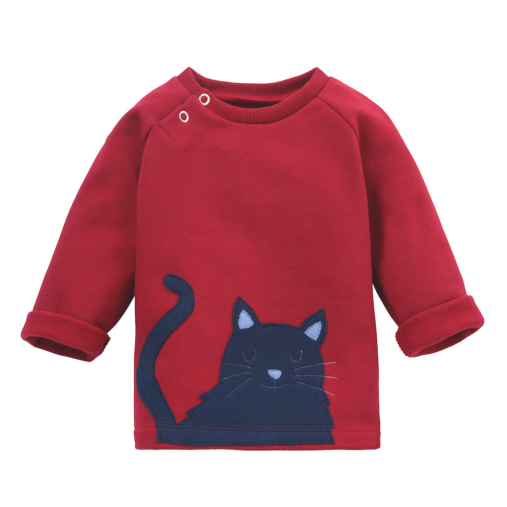 Baby Sweatshirt Katze, 100% Bio internaht – Baumwolle