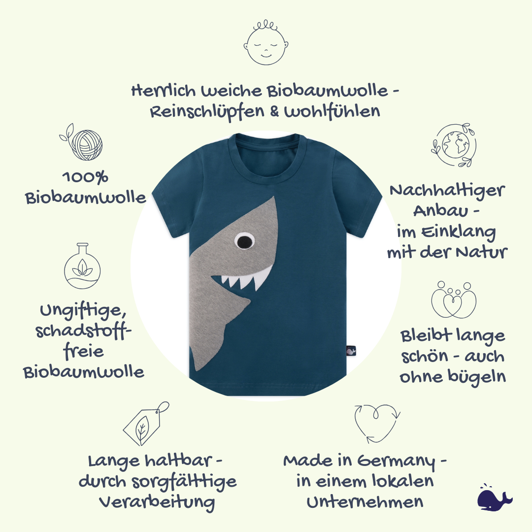 Das macht unser Kinder T-Shirt Hai so besonders