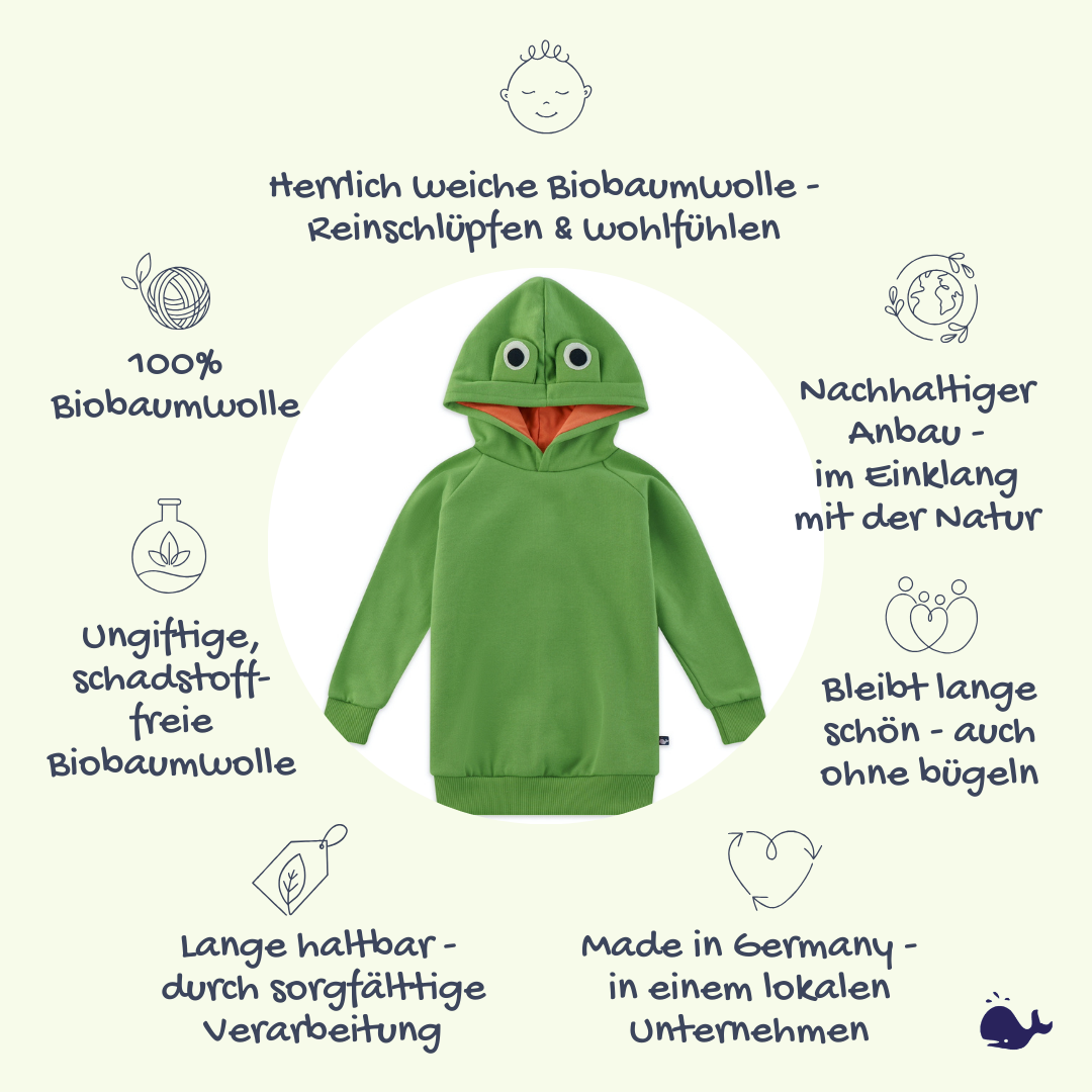 Das macht unseren Frosch Hoodie so besonders