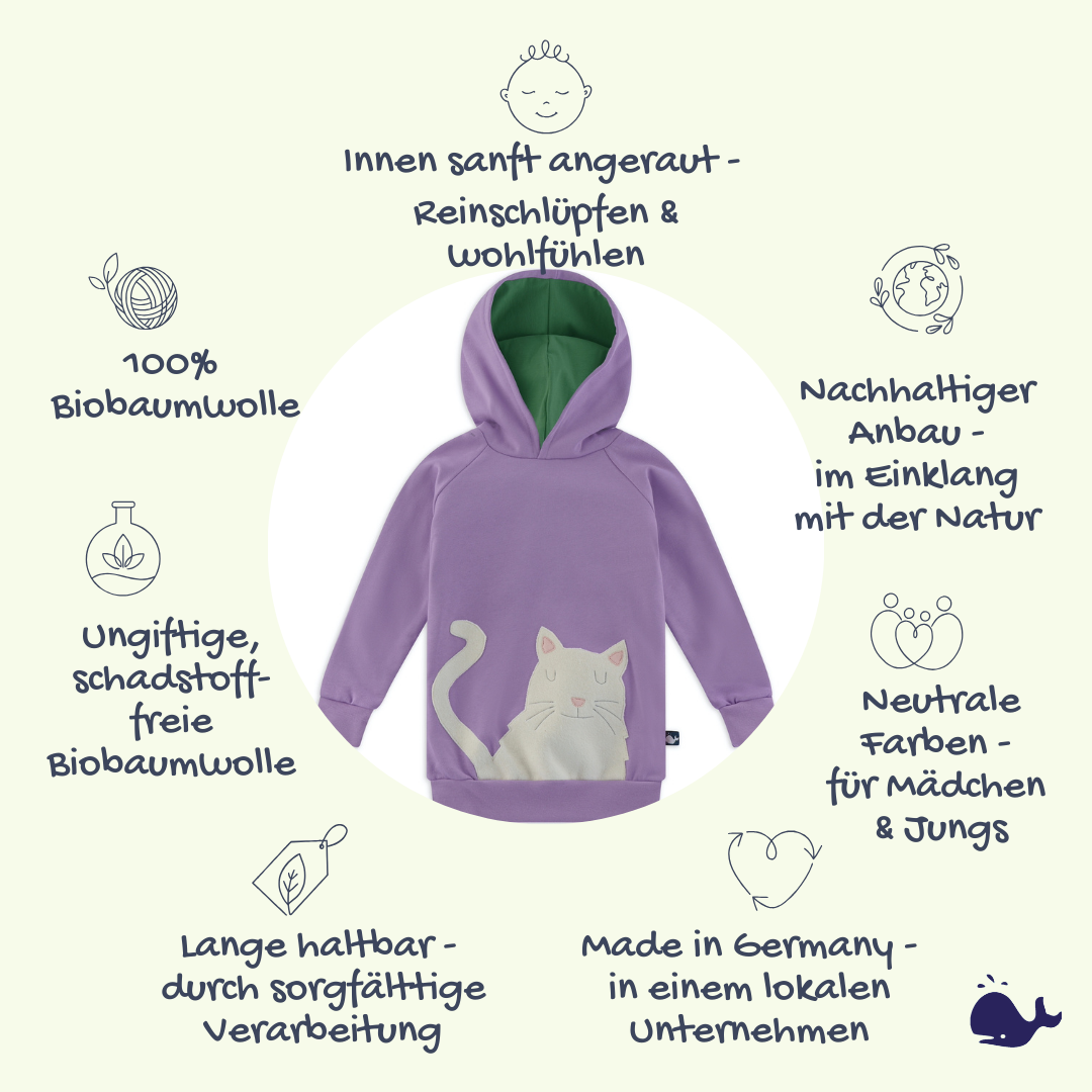 Das macht unseren Kapuzenpullover mit Katze so besonders