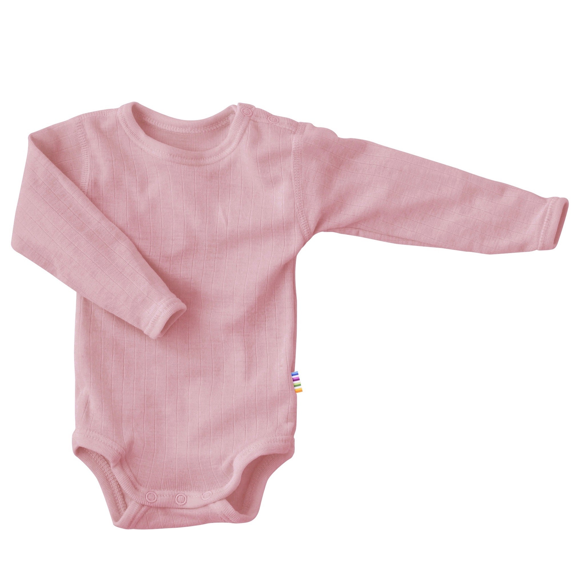 Joha Baby Body Langarm aus 100% Merinowolle in rose