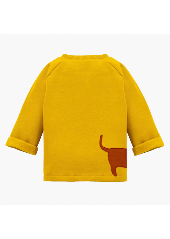 Dackel-Sweatshirt in Senfgelb aus 100% Biobaumwolle für Babys von internaht