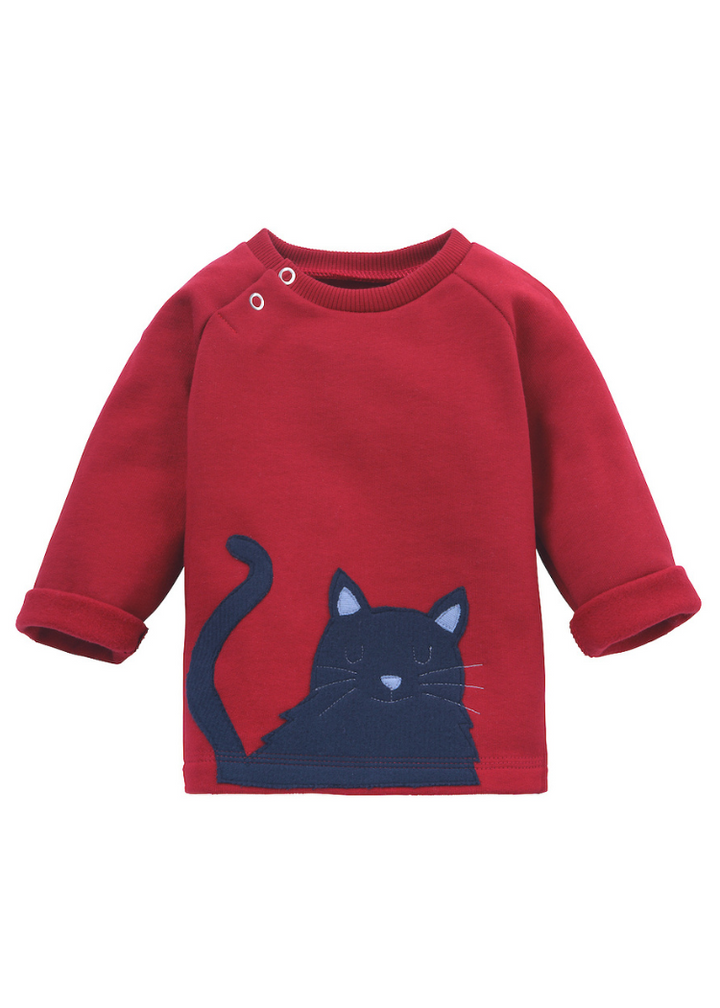 Baby Sweater mit Katzenmotiv aus 100% Biobaumwolle von internaht