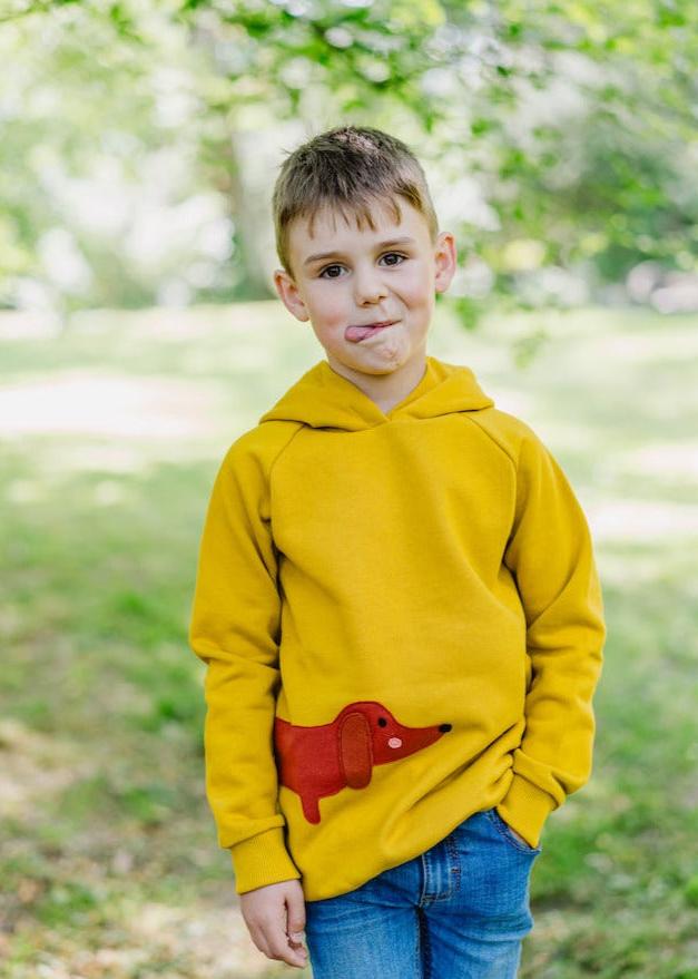 Dackel Pullover für Kinder aus 100% Biobaumwolle von internaht