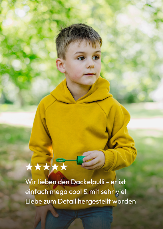 Dackel Pullover für Kinder mit liebevollem Dackelmotiv von internaht