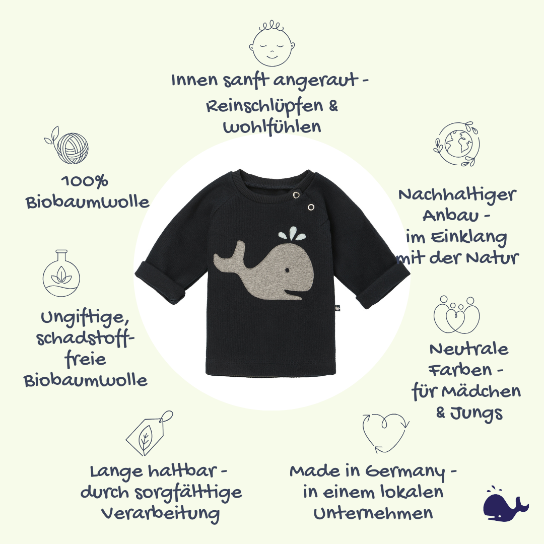 Das macht unser Wal Sweatshirt für Babys so besonders