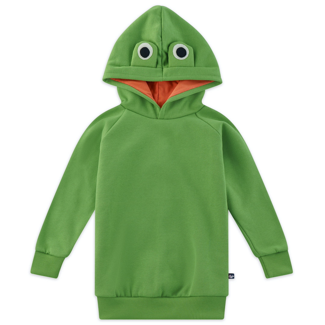 Frosch Hoodie für Kinder mit Froschaugen aus 100% Biobaumwolle von internaht