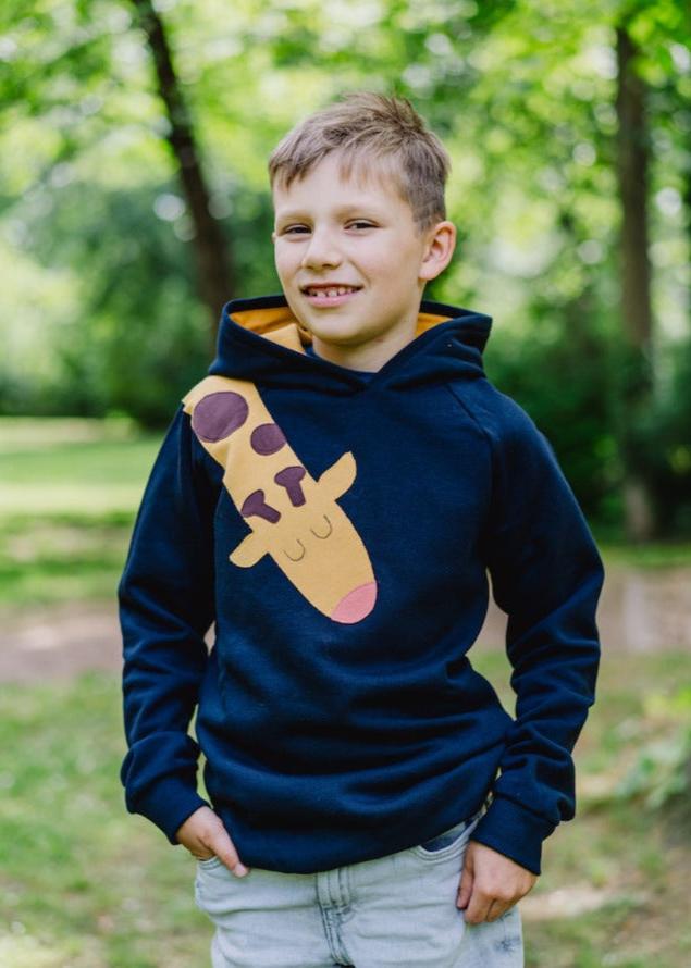 Giraffen Hoodie für Kinder aus 100% Biobaumwolle von internaht