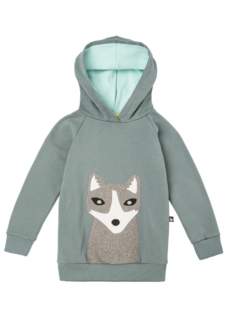 Kinder Hoodie Polarfuchs aus 100% Biobaumwolle von internaht