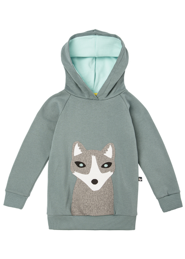 Kinder Hoodie Polarfuchs aus 100% Biobaumwolle von internaht