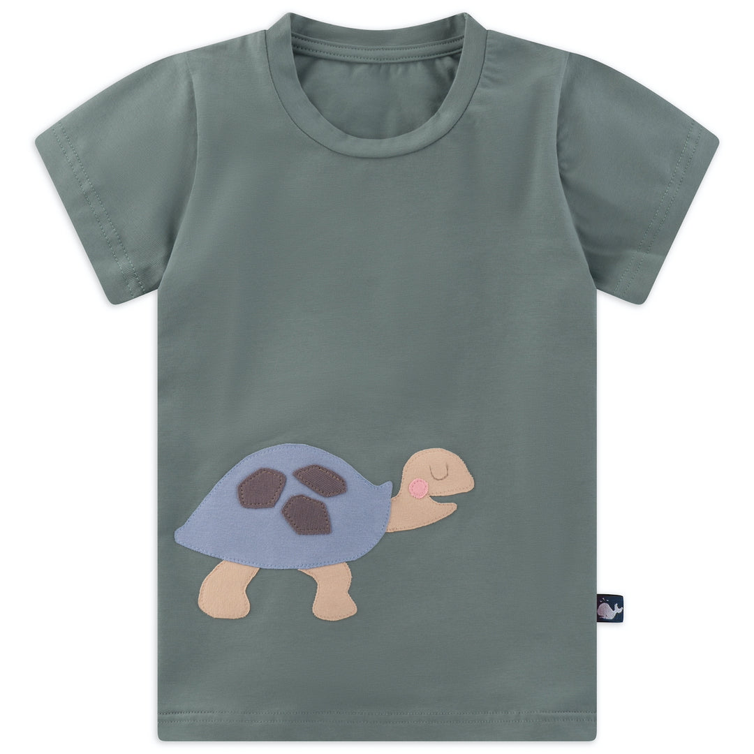 Kinder T-Shirt mit Schildkröte aus 100% Biobaumwolle von internaht