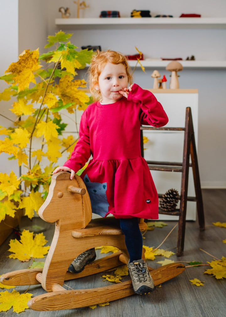 Katzenkleid für Kinder in Pink aus 100% Biobaumwolle von internaht