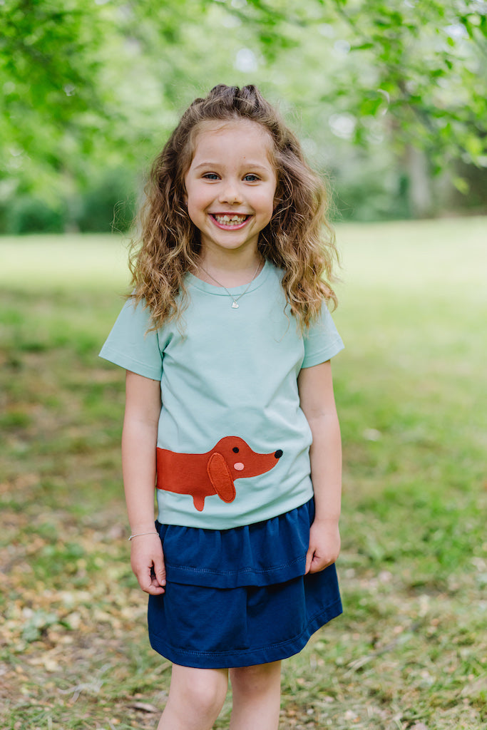 T-Shirt mit Dackel für Kinder aus Biobaumwolle von internaht