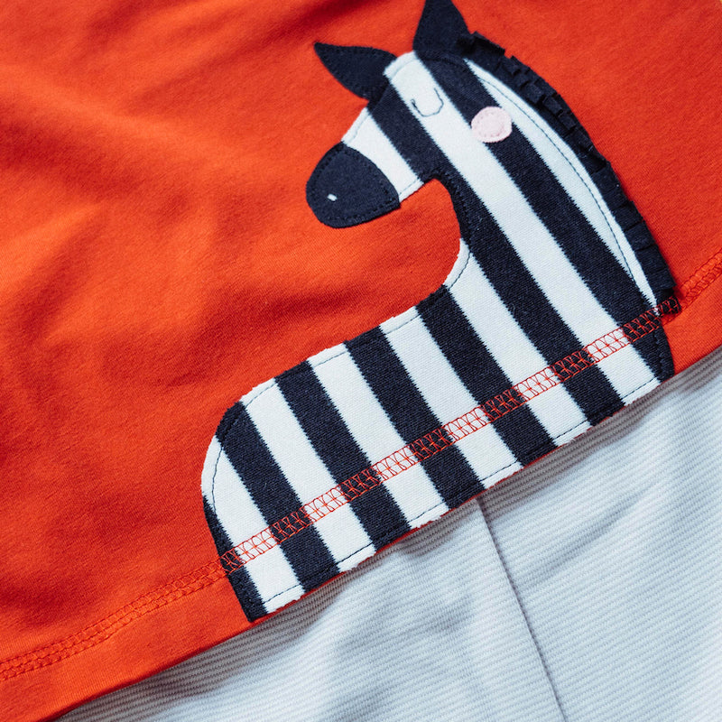 Detail zum Kinder T-Shirt mit Zebra aus Biobaumwolle von internaht