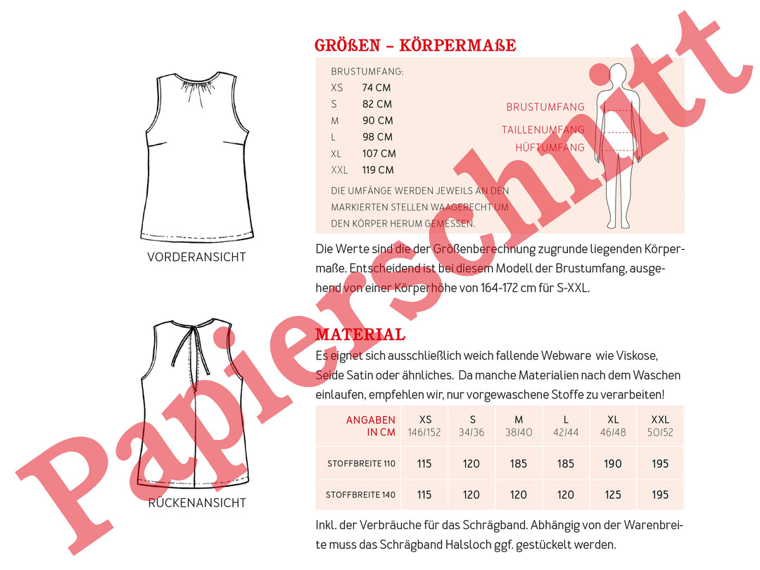 Schnittmuster Damen - Bluse FrauClara von Schnittreif kaufen