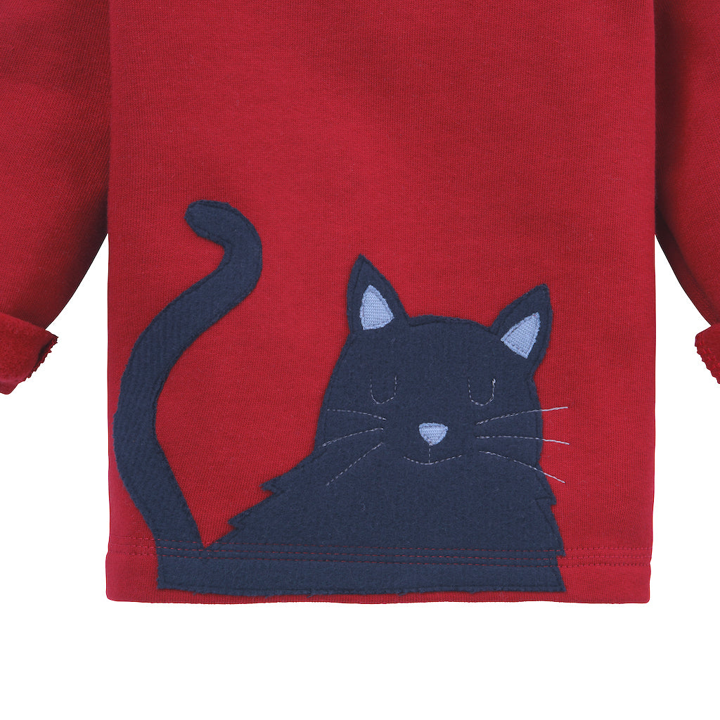 Baby Sweatshirt Katze, 100% Bio – internaht Baumwolle