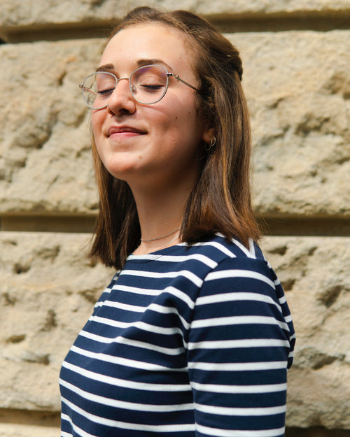 Streifenshirt aus Biobaumwolle für Damen - Navy